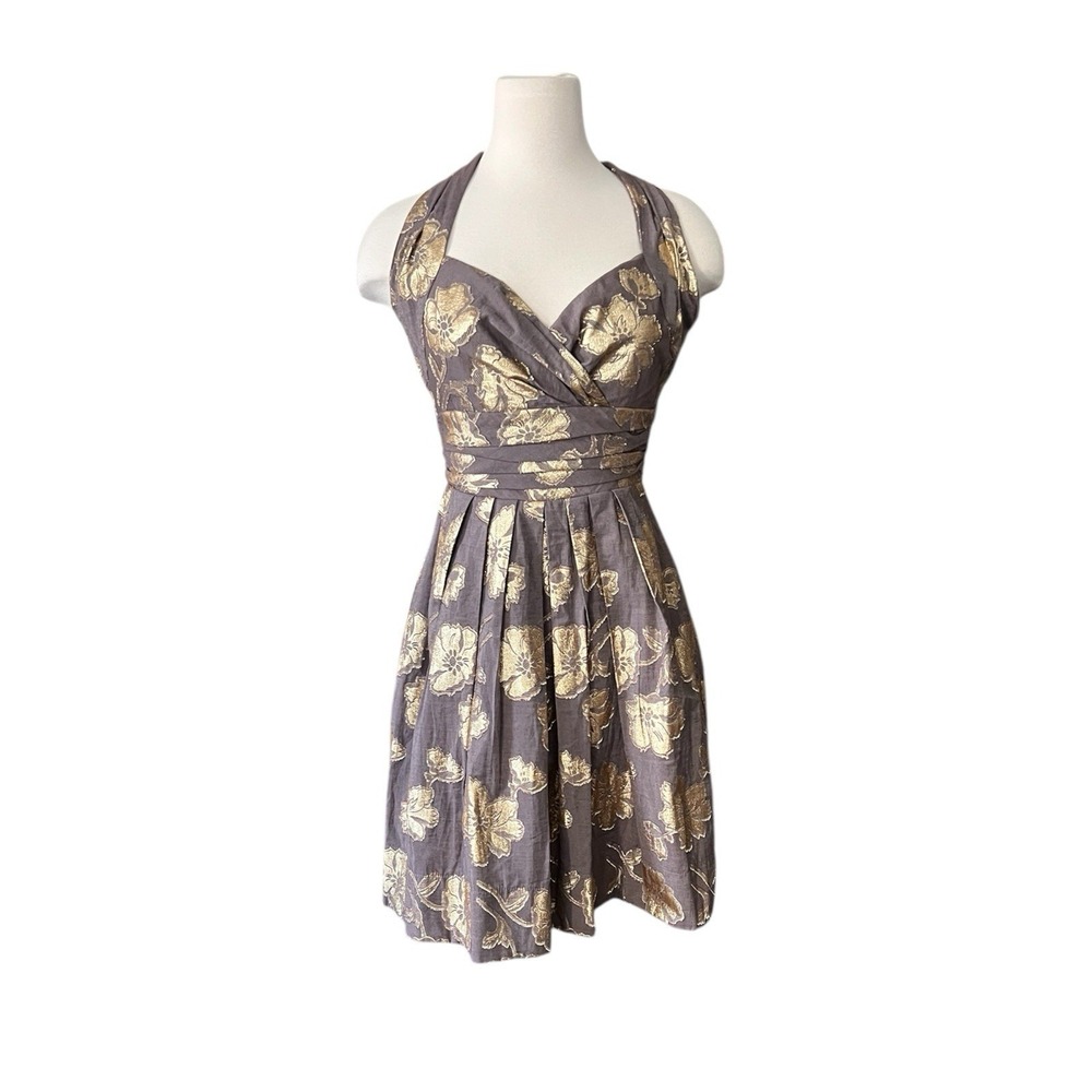 Rubber Ducky Y2K Halter Dress Floral Size Small (XS) Whimsigoth Party Coquette